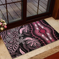 Polynesia Dashiki Rubber Doormat Polynesia and Africa Traditional Special Together Pink - Wonder Print Shop