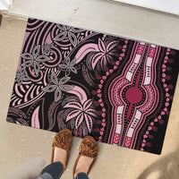 Polynesia Dashiki Rubber Doormat Polynesia and Africa Traditional Special Together Pink - Wonder Print Shop