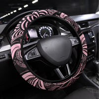 Polynesia Dashiki Steering Wheel Cover Polynesia and Africa Traditional Special Together Pink - Wonder Print Shop