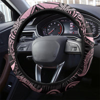 Polynesia Dashiki Steering Wheel Cover Polynesia and Africa Traditional Special Together Pink - Wonder Print Shop