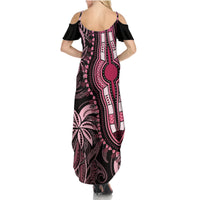 Polynesia Dashiki Summer Maxi Dress Polynesia and Africa Traditional Special Together Pink - Wonder Print Shop