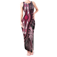 Polynesia Dashiki Tank Maxi Dress Polynesia and Africa Traditional Special Together Pink - Wonder Print Shop