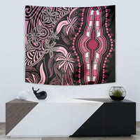 Polynesia Dashiki Tapestry Polynesia and Africa Traditional Special Together Pink - Wonder Print Shop