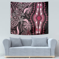 Polynesia Dashiki Tapestry Polynesia and Africa Traditional Special Together Pink - Wonder Print Shop