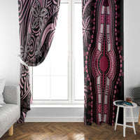 Polynesia Dashiki Window Curtain Polynesia and Africa Traditional Special Together Pink - Wonder Print Shop