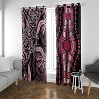 Polynesia Dashiki Window Curtain Polynesia and Africa Traditional Special Together Pink - Wonder Print Shop