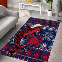 Samoa Manuia Le Kirisimasi Area Rug Samoan Fishing Tribal Pattern Christmas Vibe LT9 - Wonder Print Shop