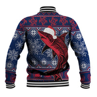 Samoa Manuia Le Kirisimasi Baseball Jacket Samoan Fishing Tribal Pattern Christmas Vibe LT9 - Wonder Print Shop
