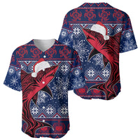 Samoa Manuia Le Kirisimasi Baseball Jersey Samoan Fishing Tribal Pattern Christmas Vibe LT9 - Wonder Print Shop