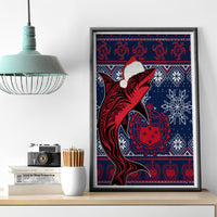 Samoa Manuia Le Kirisimasi Canvas Wall Art Samoan Fishing Tribal Pattern Christmas Vibe LT9 - Wonder Print Shop