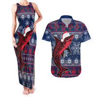 Samoa Manuia Le Kirisimasi Couples Matching Tank Maxi Dress and Hawaiian Shirt Samoan Fishing Tribal Pattern Christmas Vibe LT9 - Wonder Print Shop