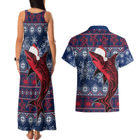 Samoa Manuia Le Kirisimasi Couples Matching Tank Maxi Dress and Hawaiian Shirt Samoan Fishing Tribal Pattern Christmas Vibe LT9 - Wonder Print Shop