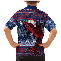Samoa Manuia Le Kirisimasi Family Matching Mermaid Dress and Hawaiian Shirt Samoan Fishing Tribal Pattern Christmas Vibe LT9 - Wonder Print Shop