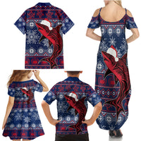 Samoa Manuia Le Kirisimasi Family Matching Summer Maxi Dress and Hawaiian Shirt Samoan Fishing Tribal Pattern Christmas Vibe - Wonder Print Shop