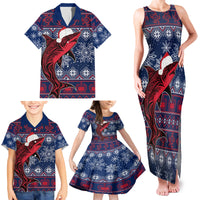 Samoa Manuia Le Kirisimasi Family Matching Tank Maxi Dress and Hawaiian Shirt Samoan Fishing Tribal Pattern Christmas Vibe - Wonder Print Shop