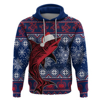 Samoa Manuia Le Kirisimasi Hoodie Samoan Fishing Tribal Pattern Christmas Vibe - Wonder Print Shop