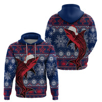 Samoa Manuia Le Kirisimasi Hoodie Samoan Fishing Tribal Pattern Christmas Vibe - Wonder Print Shop