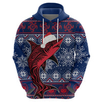Samoa Manuia Le Kirisimasi Hoodie Samoan Fishing Tribal Pattern Christmas Vibe - Wonder Print Shop