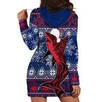 Samoa Manuia Le Kirisimasi Hoodie Dress Samoan Fishing Tribal Pattern Christmas Vibe - Wonder Print Shop
