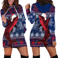 Samoa Manuia Le Kirisimasi Hoodie Dress Samoan Fishing Tribal Pattern Christmas Vibe - Wonder Print Shop