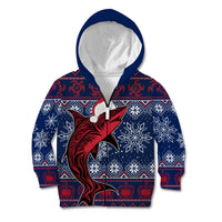 Samoa Manuia Le Kirisimasi Kid Hoodie Samoan Fishing Tribal Pattern Christmas Vibe - Wonder Print Shop