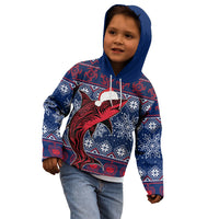 Samoa Manuia Le Kirisimasi Kid Hoodie Samoan Fishing Tribal Pattern Christmas Vibe - Wonder Print Shop