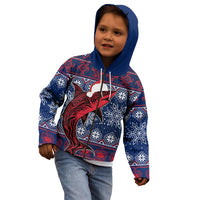 Samoa Manuia Le Kirisimasi Kid Hoodie Samoan Fishing Tribal Pattern Christmas Vibe - Wonder Print Shop