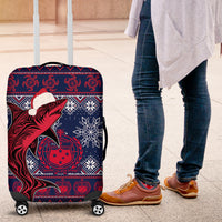 Samoa Manuia Le Kirisimasi Luggage Cover Samoan Fishing Tribal Pattern Christmas Vibe - Wonder Print Shop