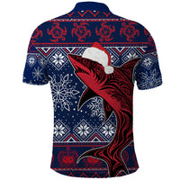Samoa Manuia Le Kirisimasi Polo Shirt Samoan Fishing Tribal Pattern Christmas Vibe - Wonder Print Shop