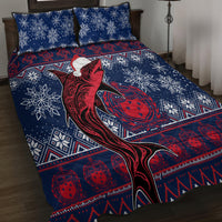 Samoa Manuia Le Kirisimasi Quilt Bed Set Samoan Fishing Tribal Pattern Christmas Vibe - Wonder Print Shop