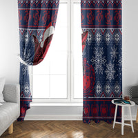 Samoa Manuia Le Kirisimasi Window Curtain Samoan Fishing Tribal Pattern Christmas Vibe - Wonder Print Shop
