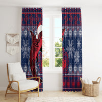 Samoa Manuia Le Kirisimasi Window Curtain Samoan Fishing Tribal Pattern Christmas Vibe - Wonder Print Shop