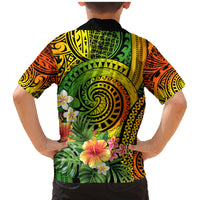 Polynesia Family Matching Mermaid Dress and Hawaiian Shirt Pasifika Tribal with Tropical Flowers LT9 - Wonder Print Shop