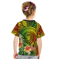 Polynesia Kid T Shirt Pasifika Tribal with Tropical Flowers - Wonder Print Shop