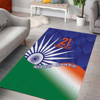 India Cricket Custom Area Rug Ashoka Chakra with Flag Style LT9 - Wonder Print Shop
