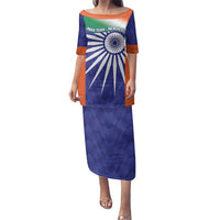 India Cricket Custom Family Matching Puletasi and Hawaiian Shirt Ashoka Chakra with Flag Style - Wonder Print Shop