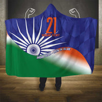 India Cricket Custom Hooded Blanket Ashoka Chakra with Flag Style