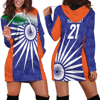 India Cricket Custom Hoodie Dress Ashoka Chakra with Flag Style - Wonder Print Shop