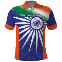 India Cricket Custom Polo Shirt Ashoka Chakra with Flag Style - Wonder Print Shop