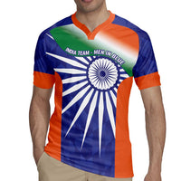 India Cricket Custom Rugby Jersey Ashoka Chakra with Flag Style - Wonder Print Shop