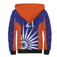 India Cricket Custom Sherpa Hoodie Ashoka Chakra with Flag Style - Wonder Print Shop
