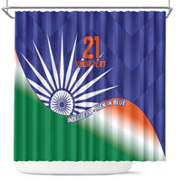 India Cricket Custom Shower Curtain Ashoka Chakra with Flag Style