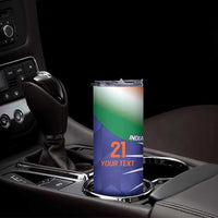 India Cricket Custom Skinny Tumbler Ashoka Chakra with Flag Style - Wonder Print Shop