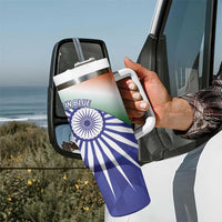 India Cricket Custom Tumbler With Handle Ashoka Chakra with Flag Style - Wonder Print Shop
