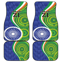 India Vs Australian Cricket Custom Car Mats Ashoka Chakra and Aboriginal Together LT9 - Wonder Print Shop