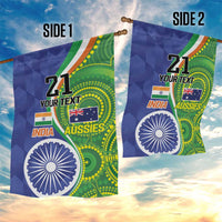 India Vs Australian Cricket Custom Garden Flag Ashoka Chakra and Aboriginal Together - Wonder Print Shop