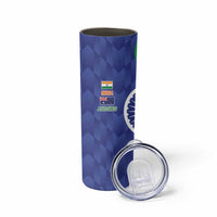 India Vs Australian Cricket Custom Skinny Tumbler Ashoka Chakra and Aboriginal Together - Wonder Print Shop