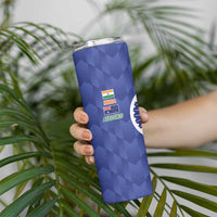 India Vs Australian Cricket Custom Skinny Tumbler Ashoka Chakra and Aboriginal Together - Wonder Print Shop