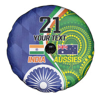 India Vs Australian Cricket Custom Spare Tire Cover Ashoka Chakra and Aboriginal Together - Wonder Print Shop
