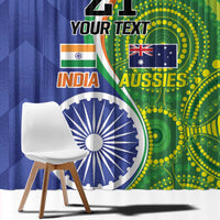 India Vs Australian Cricket Custom Window Curtain Ashoka Chakra and Aboriginal Together - Wonder Print Shop